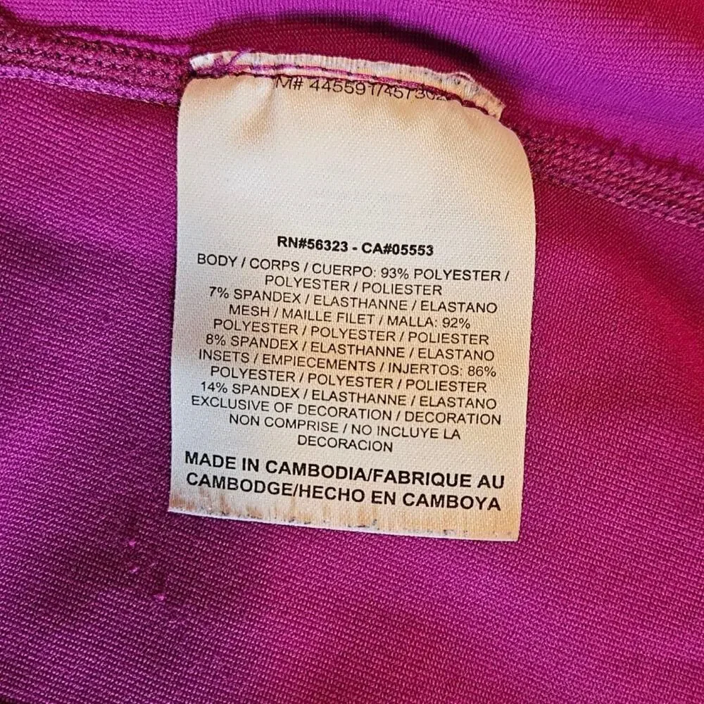 Nike Dri Fit 1/4 Zip Athletic Workout Long Sleeve Top Magenta Pink Women XLarge